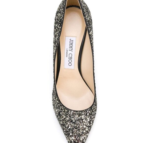 EUC Jimmy Choo Romy 100 Glitter Pumps - Picture 2 of 8